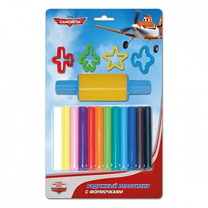 Пластилин «Самолеты Дисней», 12 цветов с формочками (Multiart, MCQ-003-PLsim)